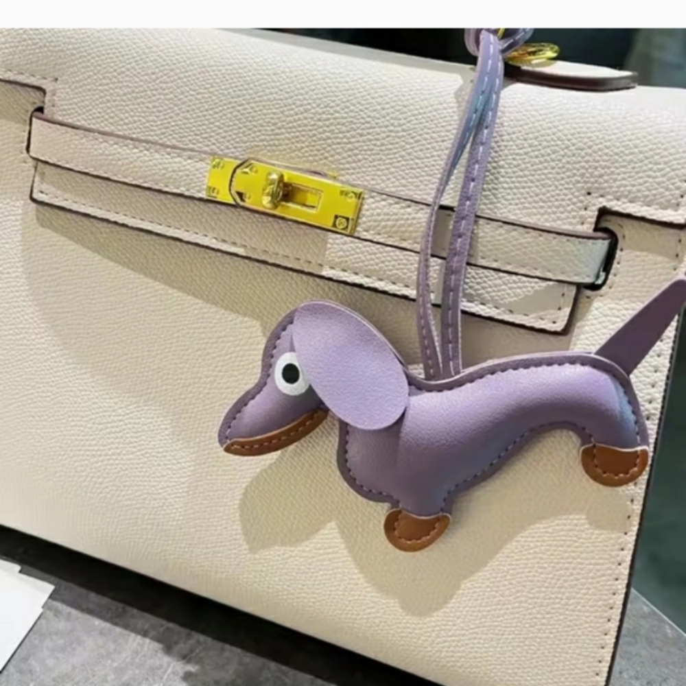 Dachshund Bag Charm In Purple